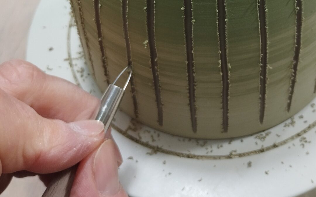 technique du sgrafitto en gros plan